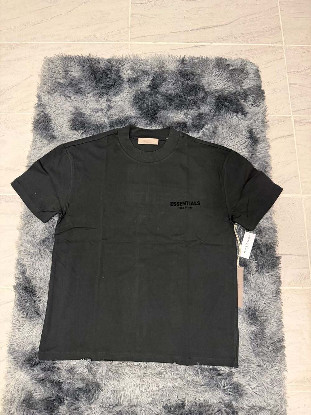 Fear of God Essentials Men's Flocked Logo T-Shirt - Black
